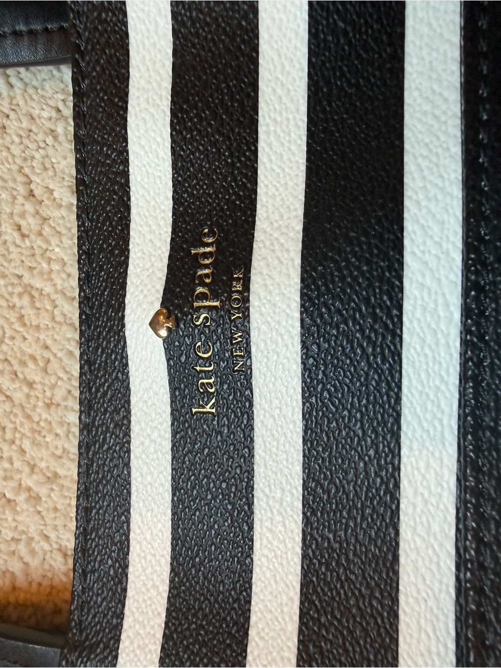 kate spade Black and White Striped Tote - Picture 4 of 6